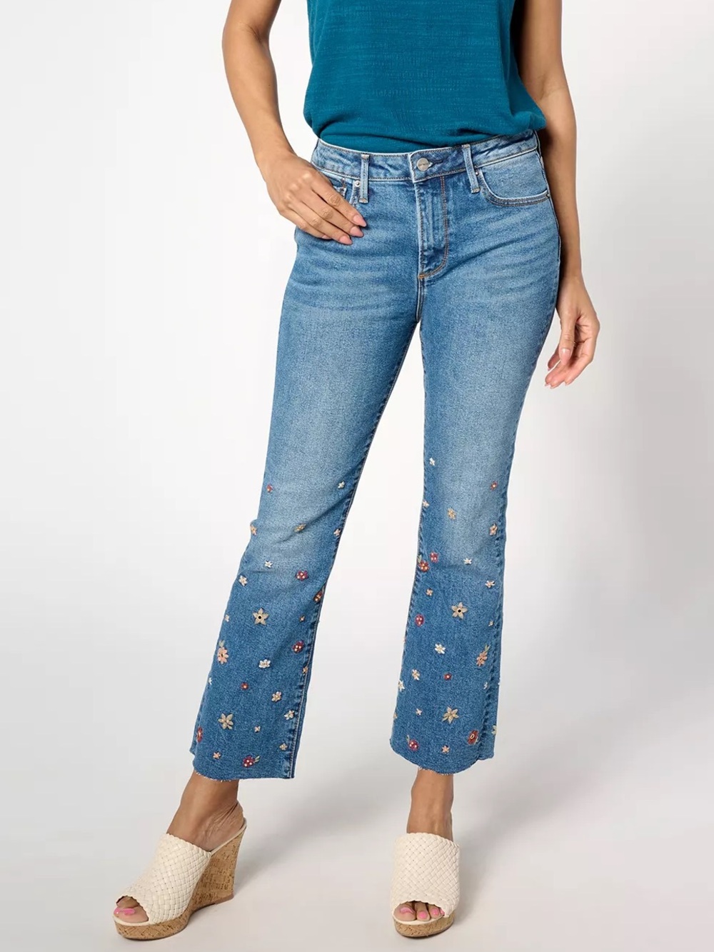 Driftwood Jeans Colette Embroidered Crop Straight Jean-Prairie SZ 2 NWOT